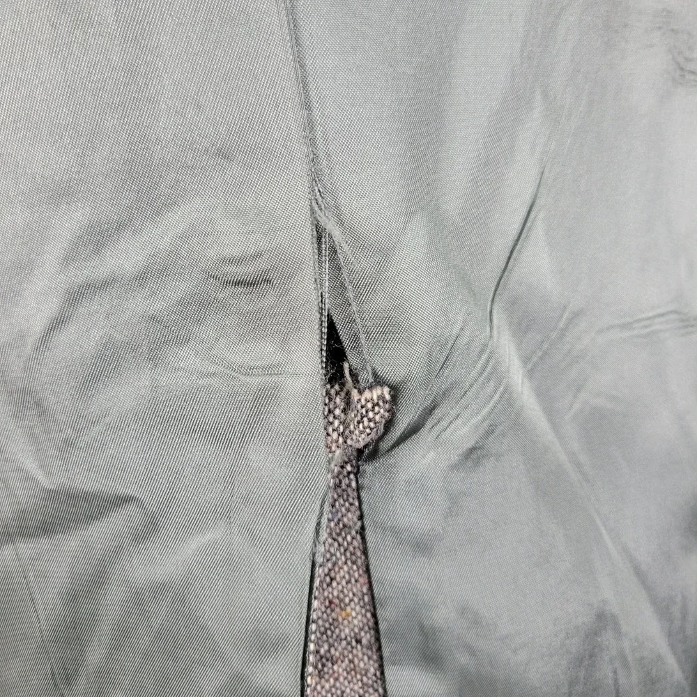 Gallery Haggar Men's Tweed Sport Coat Blazer‎ Two Button Gray Wool Size 46L